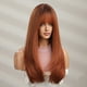 thumbnail image 5 of Peluca Larga con Flequillo para Mujer Peluca Recta Naranja Pelucas de Fibra Química Sintéticas Resistentes Al en para Fiesta Diaria, 5 of 9