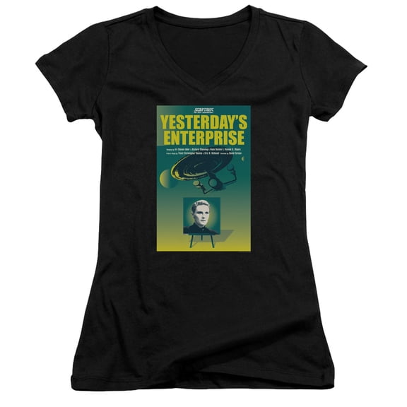 Star Trek Tng Season 3 Episode 15 Junior Women's V-Neck T-Shirt Black