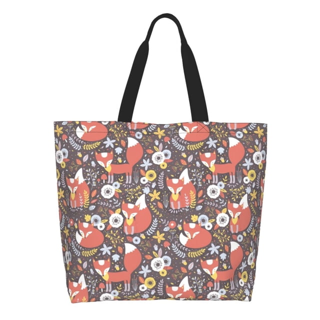 Disketp Foxes Bolsa Tote Estampada para Mujer, Bolso de Hombro y de Mano para Compras y Viajes