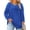 Blue, variant on WellSize Plus Size Women Blouses Casual Pleated Long Sleeve Shirts Fall Crew Neck Tunic Tops