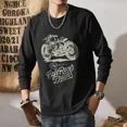thumbnail image 2 of Camiseta para hombre, cuello redondo, jersey para hombre, 100 % algodón, manga larga, sudaderas sociales, ajuste regular, talla normal, talla S, estética, XL, 2 of 5