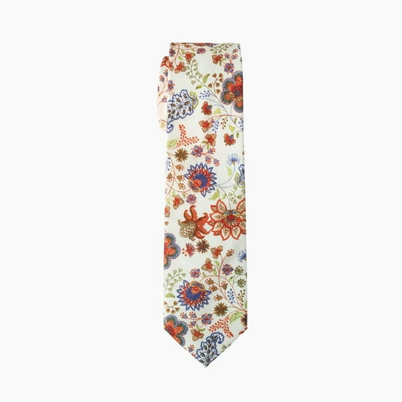Multicolor Floral Print Cotton Necktie