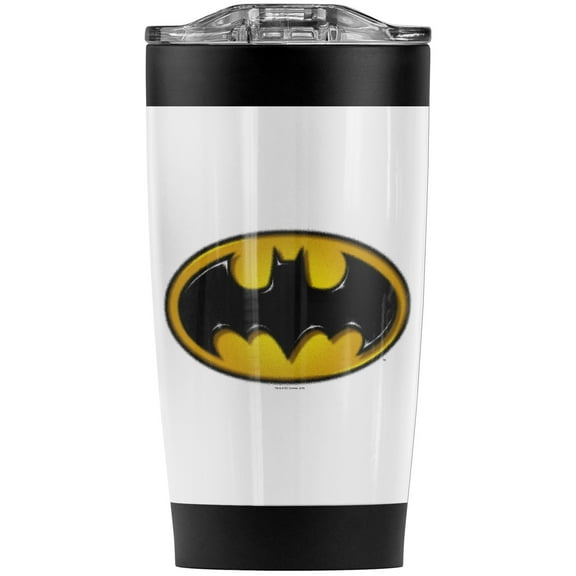 Batman Airbrush Bat Symbol Stainless Steel Tumbler 20 oz Coffee Travel Mug/Cup, Vacuum Insulated & Double Wall with Leakproof Sliding Lid | Great for Hot Drinks and Cold Beverages