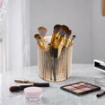 thumbnail image 2 of Unique Bargains Makeup Brush Cup 4 Slot Makeup Brush Holder for Vanity for Bathroom Countertops Brown, 2 of 7