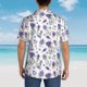 thumbnail image 4 of Balery Lavender Bicycle Camisas hawaianas de manga corta para hombre, camisas playeras de corte holgado, camisas de vacaciones con botones,Medium, 4 of 7
