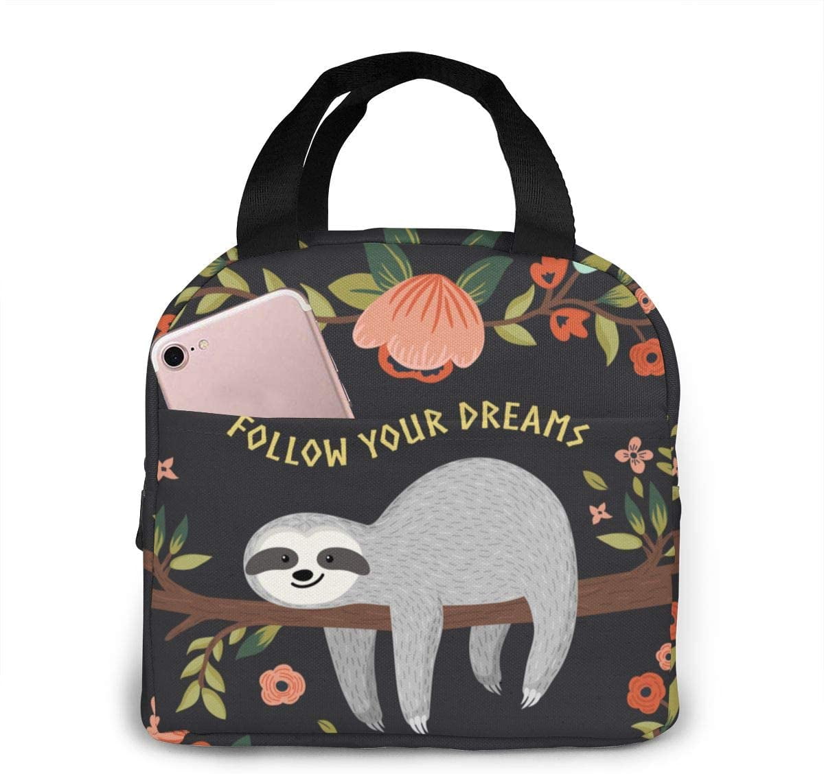 Borsa Frigo Portapranzo Isolata Follow Your Dreams Sloth: Design Bradipo, Leggera E Capiente Per Lavoro E Scuola