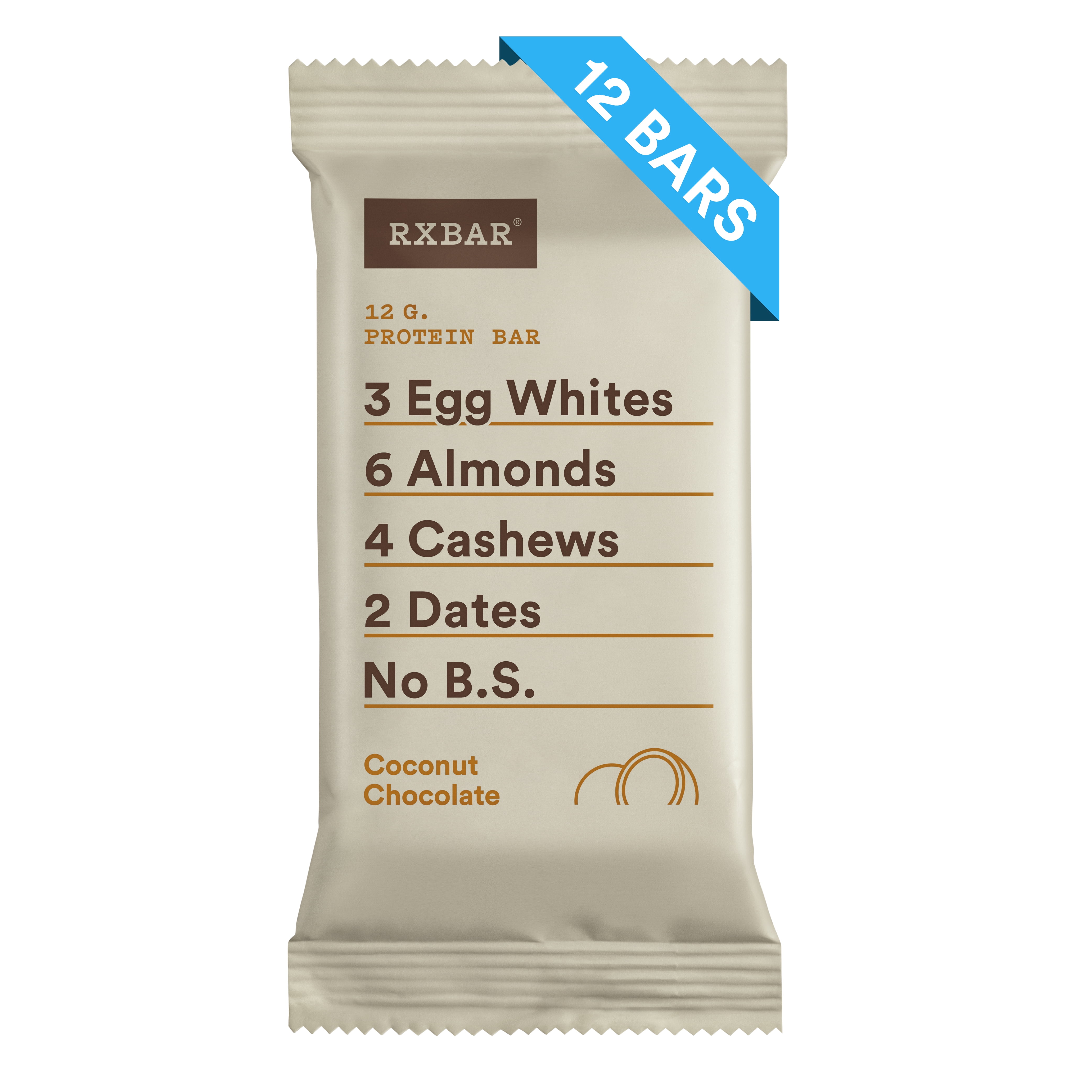RXBAR Coconut Chocolate Whole Food Protein Bars, GlutenFree, 12 Ct