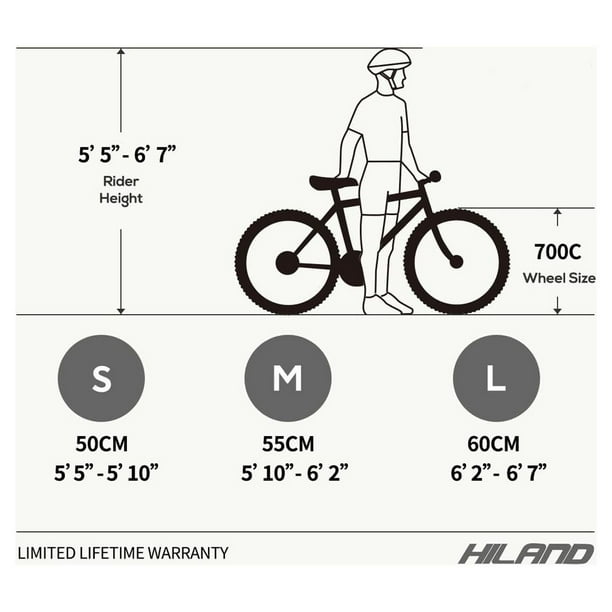 Hiland Road Bike shimano 14 Speeds light Weight Aluminum Frame 700c Racing Bike For Men Black L