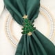 thumbnail image 4 of Servilletas de árbol de Navidad - vajilla de metal de aleación, plata verde dorada, decoración festiva para comedor, 1,96x1,77x1,18 pulgadas, 4 of 6