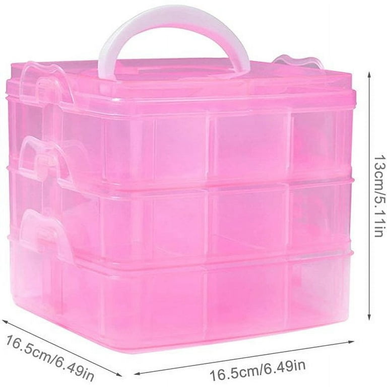 3 Tier Transparent Plastic Stackable Storage Box,Bead Organizer