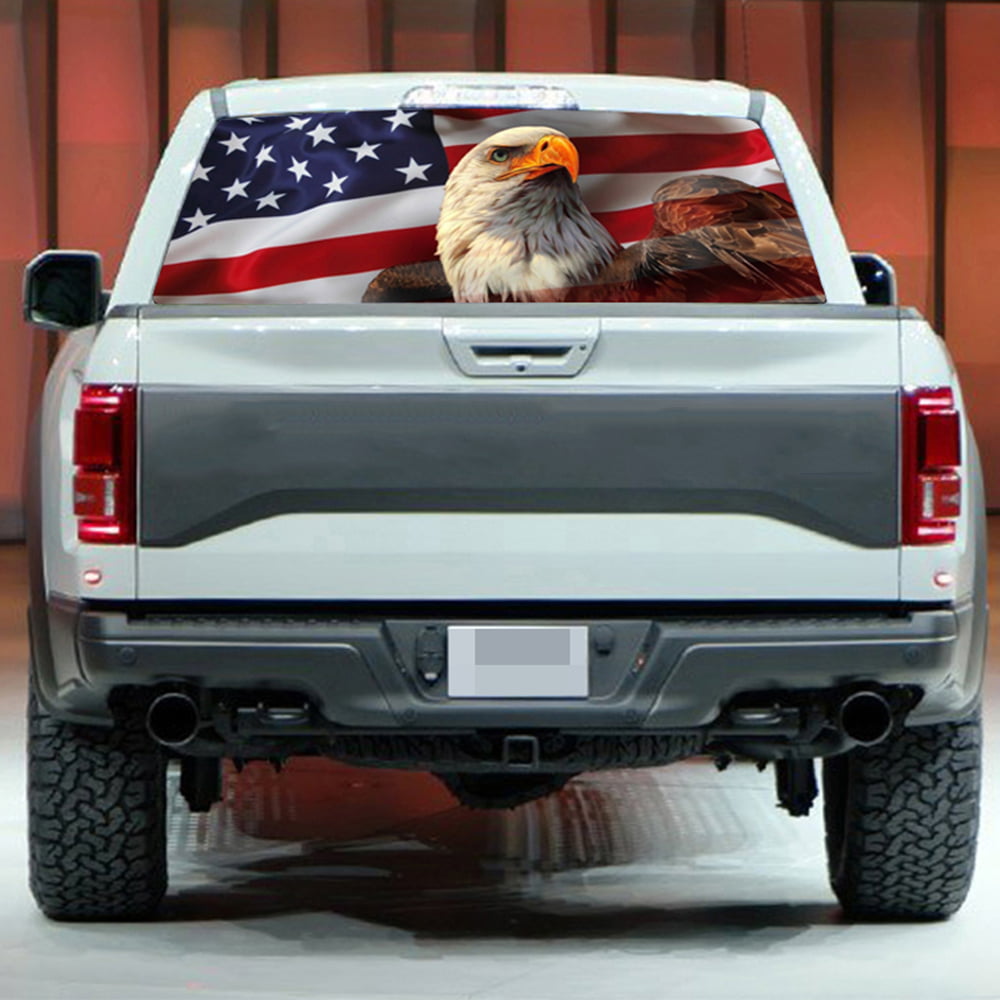 AMERICAN EAGLE Flag stars Rear Window Graphic Decal Sticker Truck SUV PICKUP TRUCK