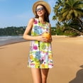 thumbnail image 3 of Saiise Robes d'Été à Motif Ananas Tropicaux pour Femmes, Robe Sans Manches Vintage à Fleurs avec Poche, 3 of 7