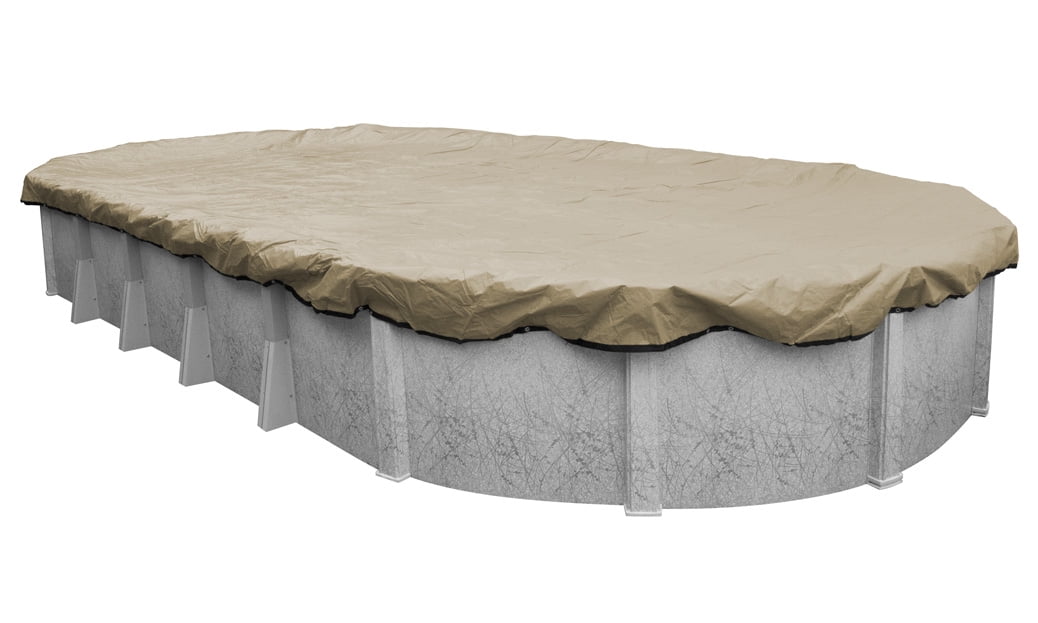 Pool Mate 20 Year Premium Tan Oval Winter Pool Cover, 15 x 27 ft. Pool