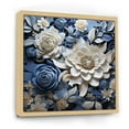thumbnail image 2 of Designart "Collage Of Blue And White Seasonal Blooms I" Flowers Floater Framed Wall Art Prints, 2 of 5