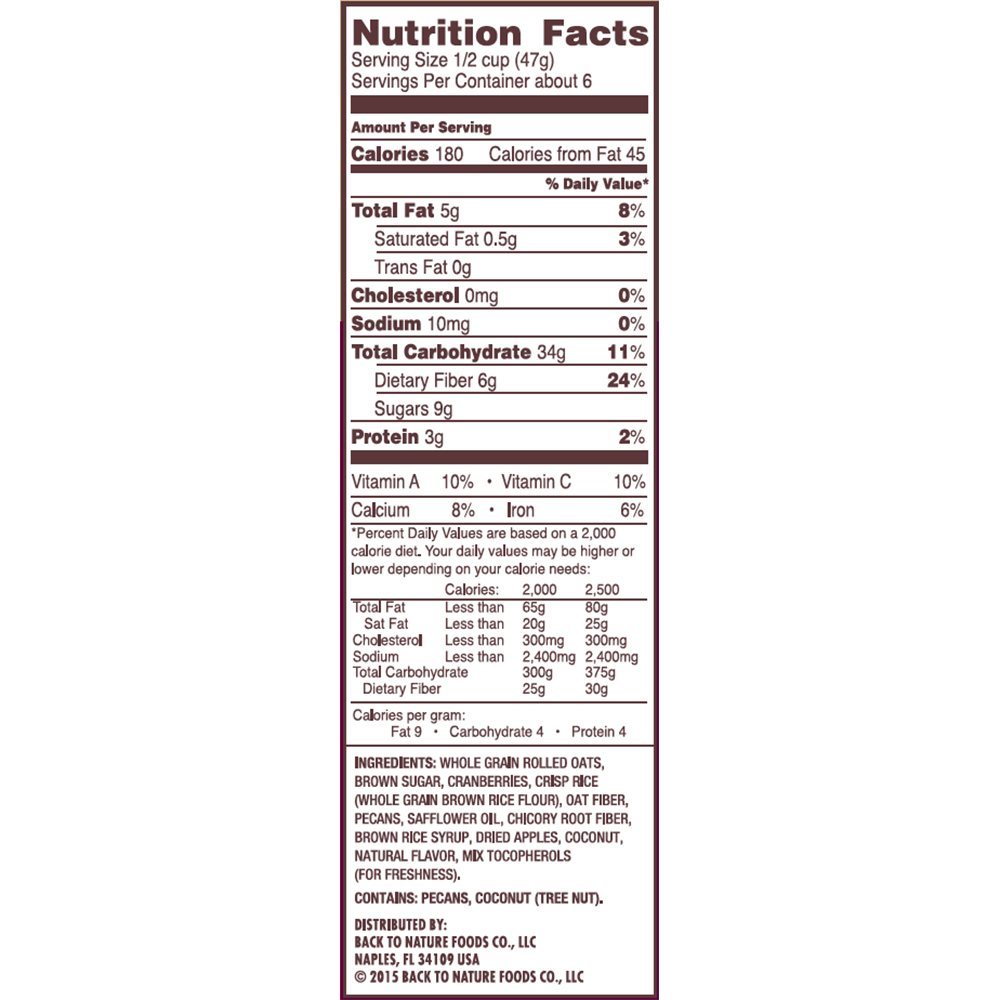 Back To Nature Gluten Free Cranberry Tiendamia Com