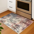 thumbnail image 2 of iOhouze Throw Rug with Rubber Backing Abstract Small Area Rugs 2x3 Washable Rugs Non Slip Low Pile Soft Printed Faux Wool Door Mat for Entrance Entryway Foyer Kitchen Bedroom, Red/Multi, 2 of 9