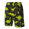 thumbnail image 5 of Disketp Men'S Swim Trunks Hawaiian Breathable Surf Beach Swimsuits Mesh Lining Beach Shorts With Pockets-Cute Cartoon Dinosaurs Green Silhouette Pattern, 5 of 9