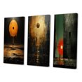 thumbnail image 3 of Designart "Urban Solitude under the Full Moon" Modern Geometric Wall Art Set Of 3 - Abstract Geometric Black Canvas Set For Living Room Decor, 3 of 6