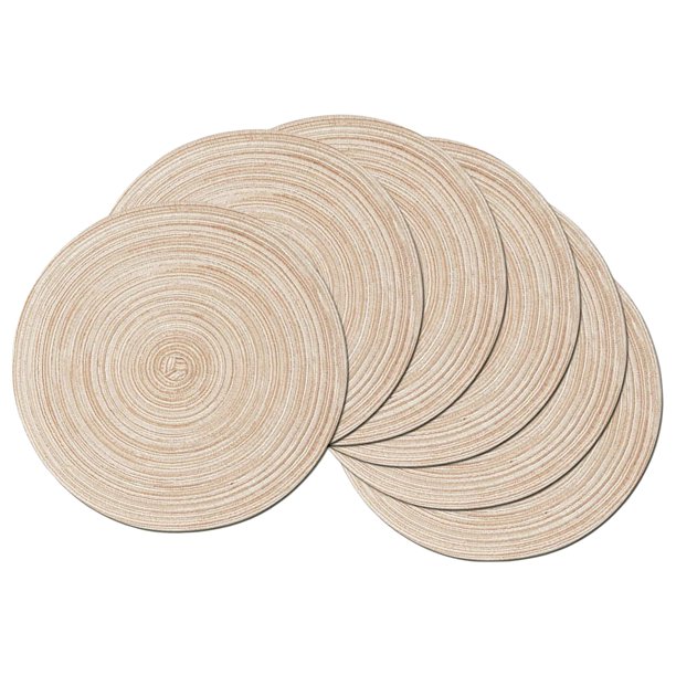Placemats,Round Placemats for Dining Table Set of 6 Woven Heat