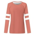 thumbnail image 5 of Scyoekwg Womens Clothes Long Sleece Loose Dressy Casual Round Neck Raglan Sleeves Tunic Tops Stitching Graphic Tops Long Sleeve Trendy Y2k Clothes Pullover Tops(Watermelon Red,L), 5 of 5