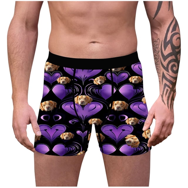 Man Printing Breathable Close Fitting Men's Underpants Comfortable Boxers