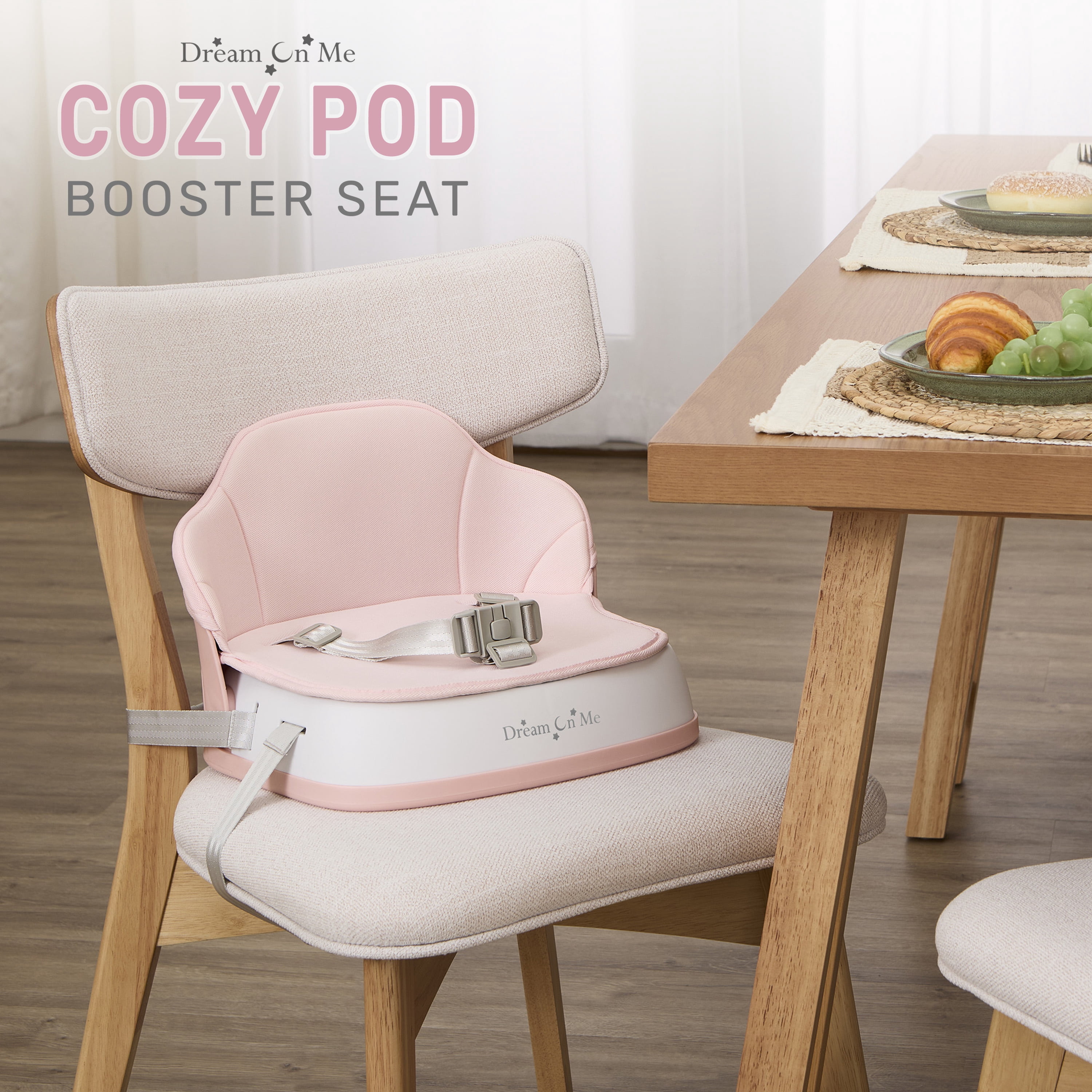 Dream On Me Cozy Pod Booster Seat with Removable Cover, Pink
