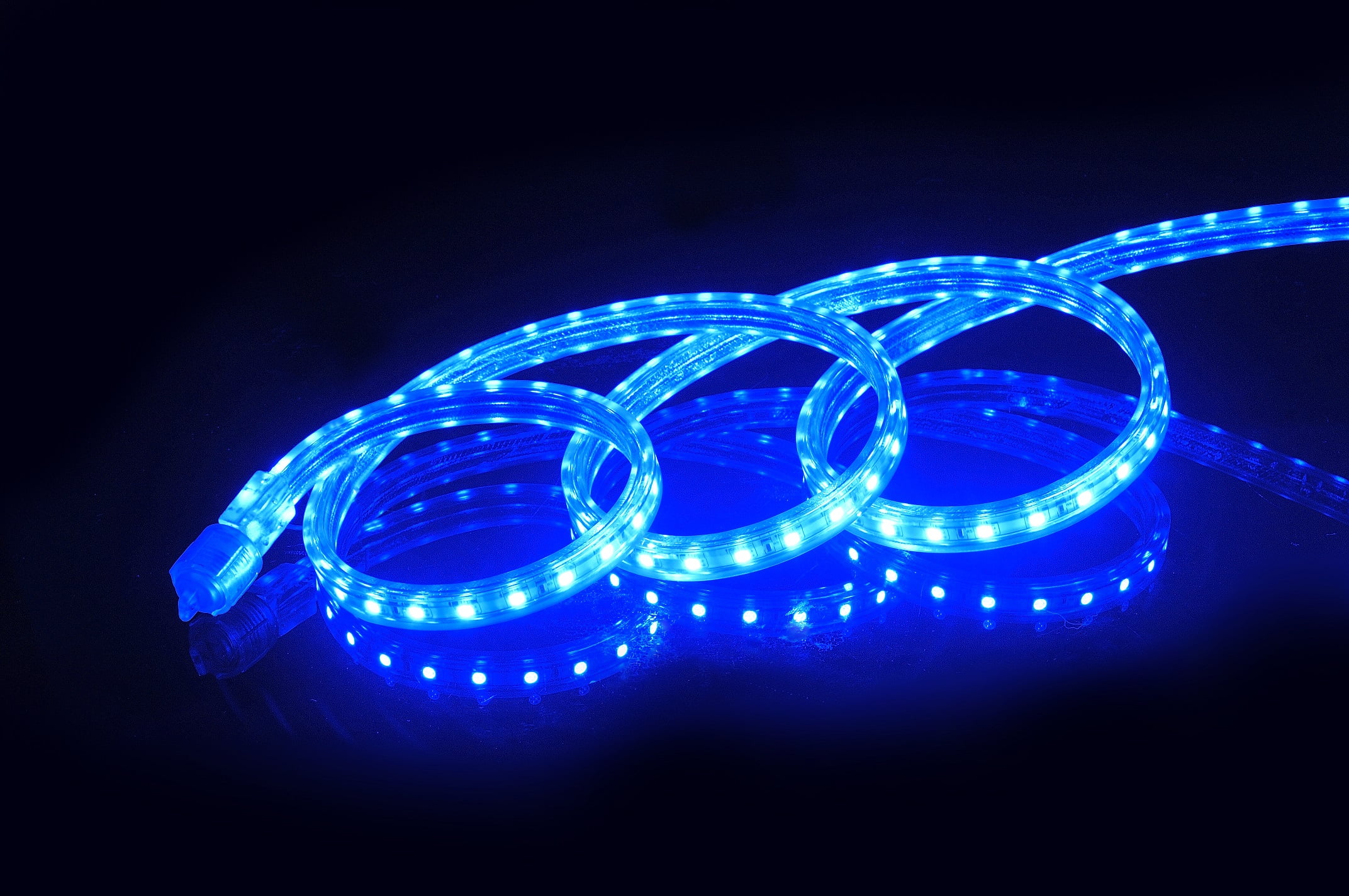 CBConcept UL Listed, 10 Feet,Super Bright 2700 Lumen, Blue, Dimmable, 110-120V AC Flexible Flat LED Strip Rope Light, 180 Units 5050 SMD LEDs, Indoor/Outdoor Use, [Ready to use]