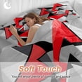 thumbnail image 4 of Triangle Color Block Duvet Cover Set King Size, Abstract Stitching Retro 4 Piece Soft Microfiber Bedding Set with 1 Duvet Cover, 1 Flat Sheet, 2 Pillowcases, 4 of 9