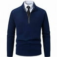 thumbnail image 2 of RMGVDSD Mens Quarter Zip Pullover Sweater Dress Slim Fit Men's Stand Up Collar Zipper Knitted Sweaters Autumn Winter Thickened Casual Sweater Top Fashion Knit Sweater, 2 of 4