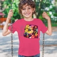 thumbnail image 3 of Tee Hunt Colorful Pit Bull Youth T-Shirt Dog Wags Its Tail with Its Heart Kids, Pink, Medium, 3 of 5