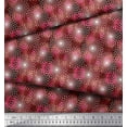 thumbnail image 3 of Soimoi Red Japan Crepe Satin Fabric Artistic Flower & Geometric Print Fabric by Yard 42 Inch Wide, 3 of 3