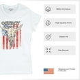 thumbnail image 6 of Cowboy Country Steer Head T-Shirt Vintage Cow Skull American Flag Women's Tee, 6 of 7