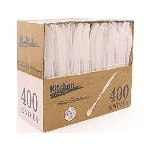 Blue Sky 400-Piece Disposable Plastic Knive Set, White