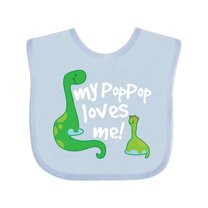 Inktastic My Pop Pop Loves Me Dinosaur Boys or Girls Baby Bib