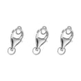 thumbnail image 1 of 9mm Lobster Clasp with Closed Jump Rings, 3 Set Lobster Claw Clasp, Silver, 1 of 6