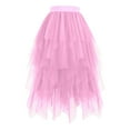 thumbnail image 5 of High Waist Sequin Skirt skirts for women equin Bodycon Mini Skirt High Low Layered Puffy Fairy Skirts A-line Midi Skirt Irregular Tutu Skirt plus size sequin skirt Work Midi Skirts (Pink,L), 5 of 5