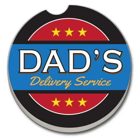 CounterArt Dads Delivery Service 1 pack Absorbent Car Coaster 2.6