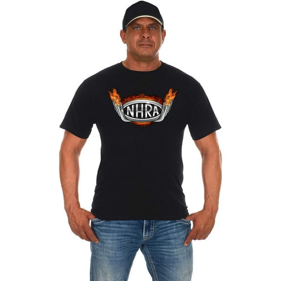 JH Design Group Men's NHRA Drag Pipe Flames Short Sleeve T-Shirt
