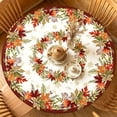thumbnail image 5 of Fall Leaf Round Tablecloth, Rustic Farmhouse Thanksgiving Holiday Polyester Circle Table Cover for Dining Room Home Decor 47 In B, 5 of 6