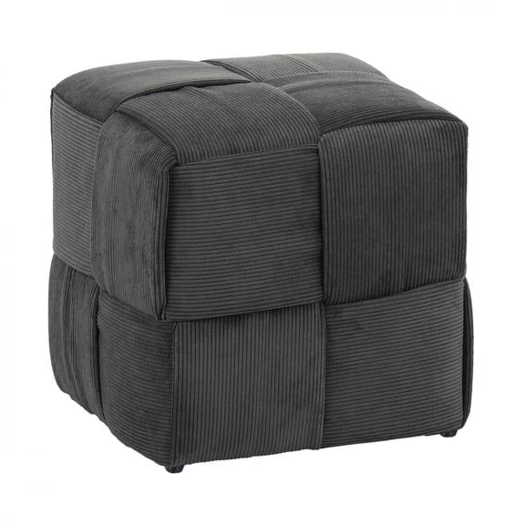 Ottoman Foot Rest, Soft & Comfortable Square Corduroy Woven Design, Sofa Stool for Living Room Bedroom,Grey