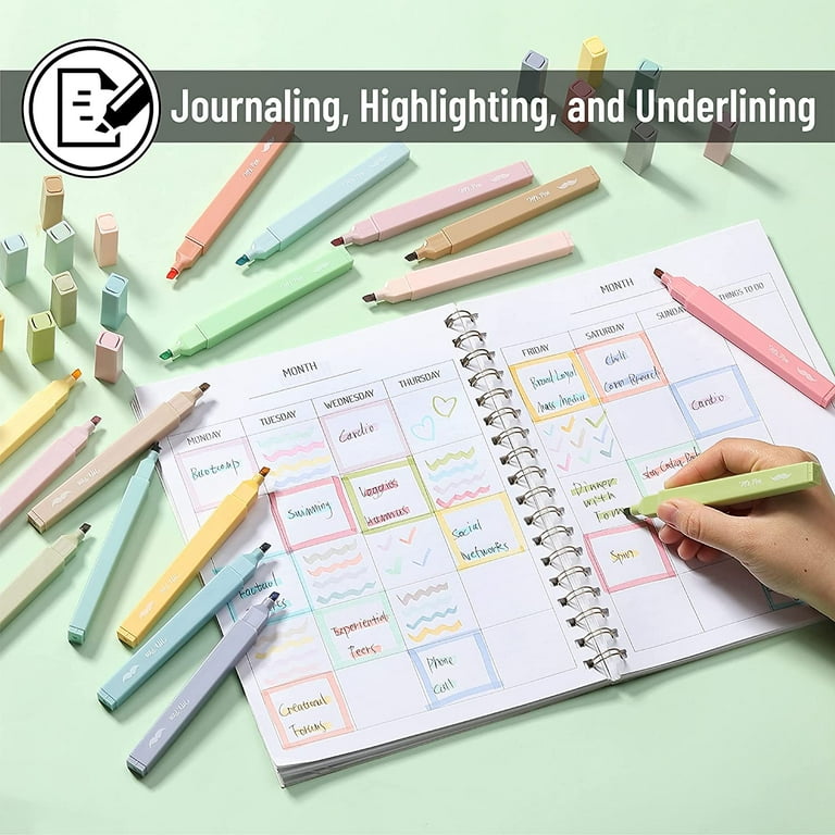Pastel Highlighter Pens Bullet Journal Pen Set Kawaii Stationery Planner  Highlighters Office Supplies School Supplies 