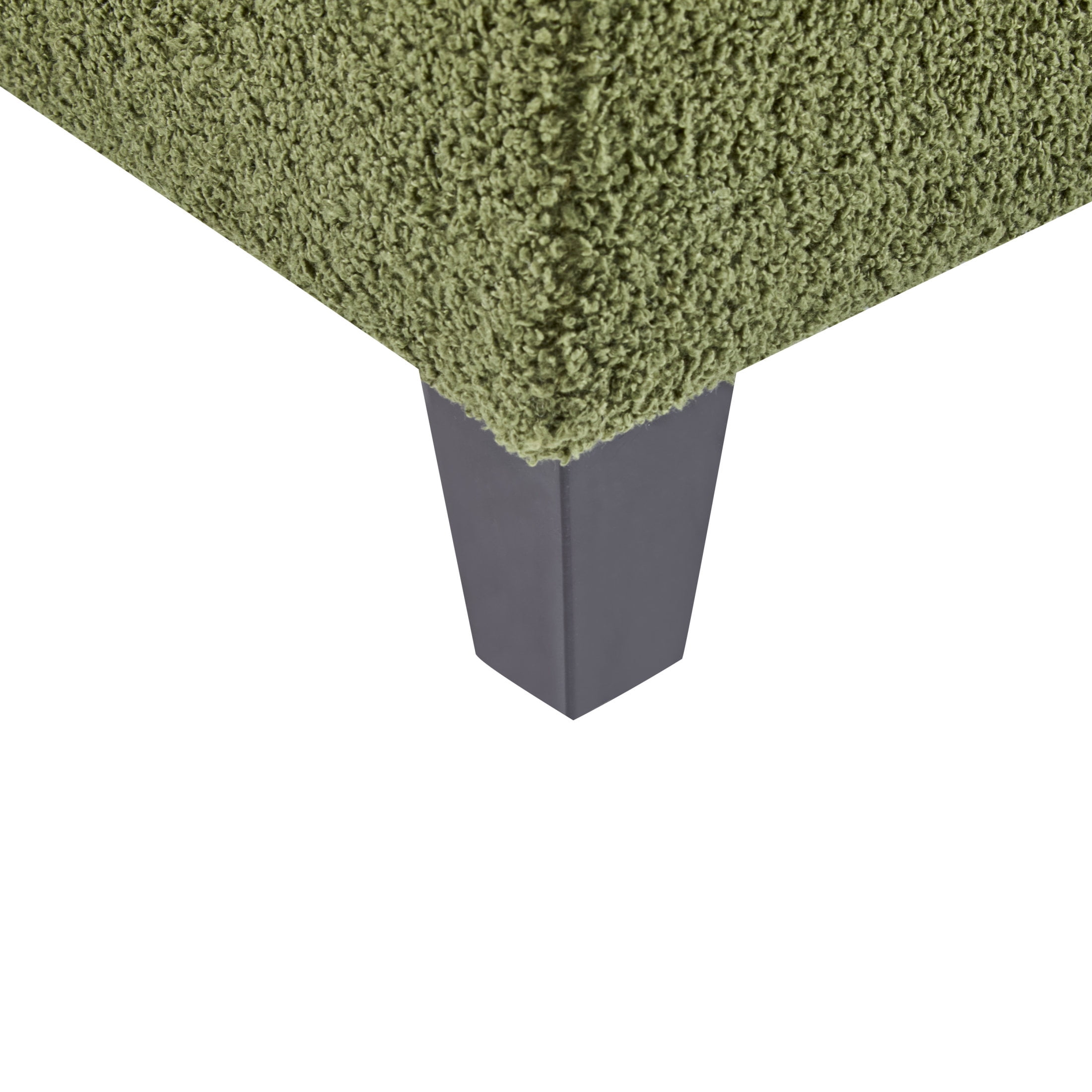 Christopher Knight Home 39" Green Boucle Storage Ottoman with Hinged Lid and Birch Wood Legs