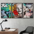 thumbnail image 2 of wall26 Framed Canvas Print Wall Art Set Urban High Contrast Marilyn Monroe Portrait Graffiti &amp; Street Art People Illustrations Pop Art Colorful for Living Room, Bedroom, Office - 24"x36&quot, 2 of 5