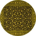 thumbnail image 1 of Ahgly Company Machine Washable Indoor Round Persian Yellow Traditional Area Rugs, 3' Round, 1 of 4