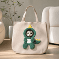 thumbnail image 5 of Pet Canvas Shoulder Bag with Head Hole, 14.96 x 14.96 Inch Portable Tote Carrier with Breathable Opening, 3 Animal Designs Available for Small Pets and Outdoor Use, 5 of 5