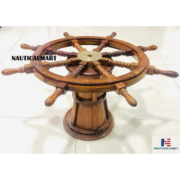 NauticalMart  Ship Wheel Coffee Table (30'')