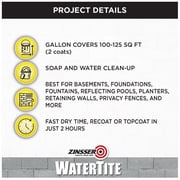 Bright White, Zinsser WaterTite-LX Ultra Waterproofing Paint-271098, 1 qt