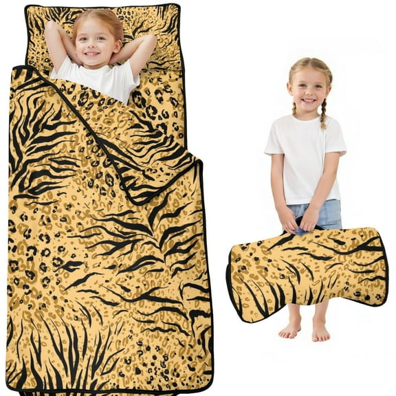 Animal Print Pattern Toddler Nap Mats for Kids Preschool,Sleeping Mat Bag or Kids,Toddler Sleeping Bag,Toddler Nap Mat or Daycare