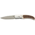 thumbnail image 3 of Browning Illusion Pocket Knife 3" Drop Point Damascus Blade Stag Handle Bone, 3 of 4