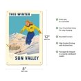 thumbnail image 2 of Sun Valley Idaho - This Winter Skiing - Bald Mountain “Baldy” - Vintage Travel Poster c.1939 - 8 x 12 inch Vintage Metal Tin Sign, 2 of 4